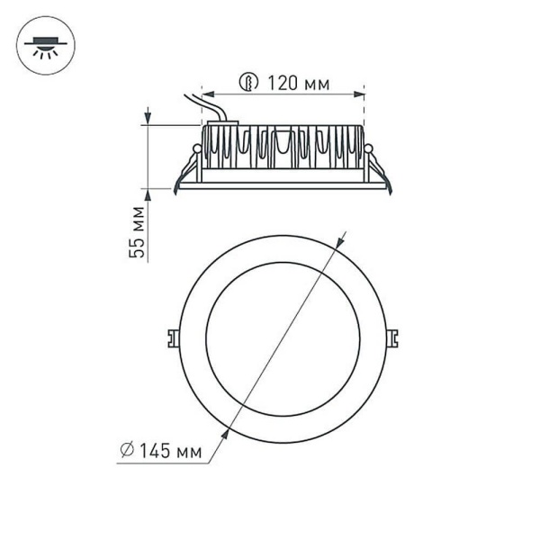 Встраиваемый светодиодный светильник Arlight LTD-145WH-Frost-16W White 110deg 021493 Встраиваемый светодиодный светильник Arlight LTD-145WH-Frost-16W White 110deg 021493