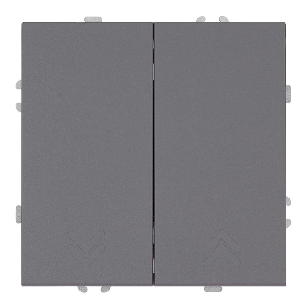 Переключатель 2-клавишный (механизм), СЗК, Stekker, 250В, 10А Эмили, RSW10-5107-10ZK, платиново-серый, soft touch 50241