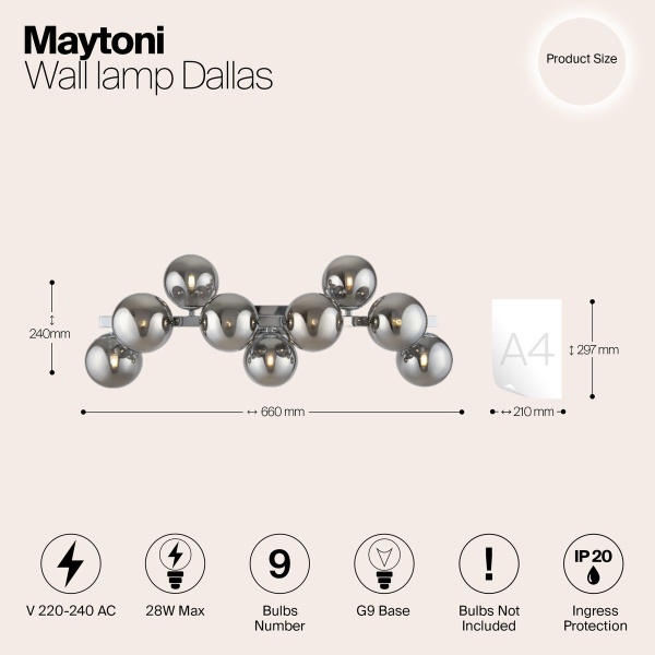 Бра Maytoni Dallas MOD547WL-09CH Бра Maytoni Dallas MOD547WL-09CH