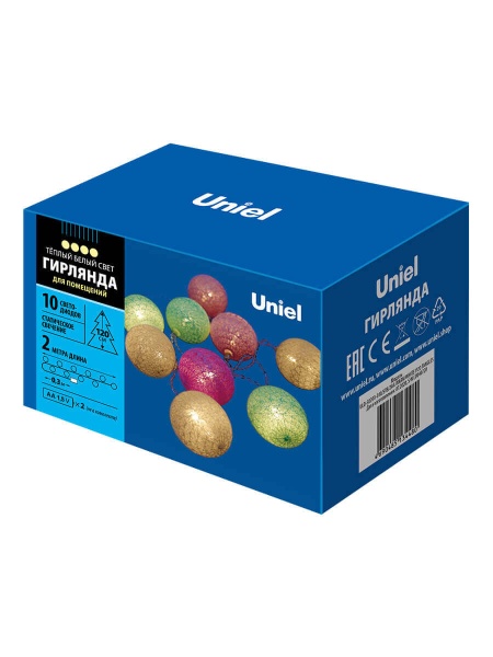 Светодиодная гирлянда Uniel Клубки теплый белый ULD-S0200-010/STB/2AA Warm White IP20 Tangles UL-00007285