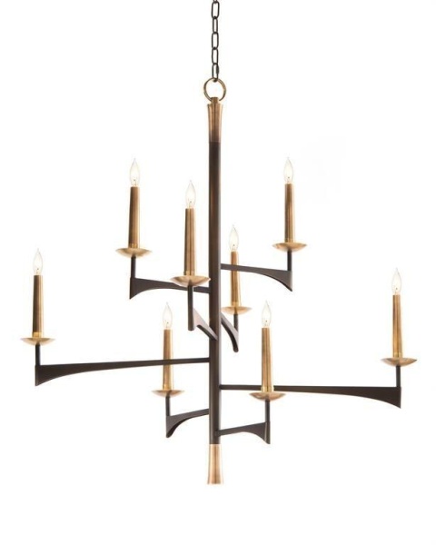 Люстра подвесная Alfa Light F1124-04 D750*H810 BK+COPEER