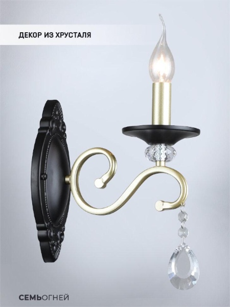 Бра Seven Fires Elek WD3596/1W-GD-BK-CL