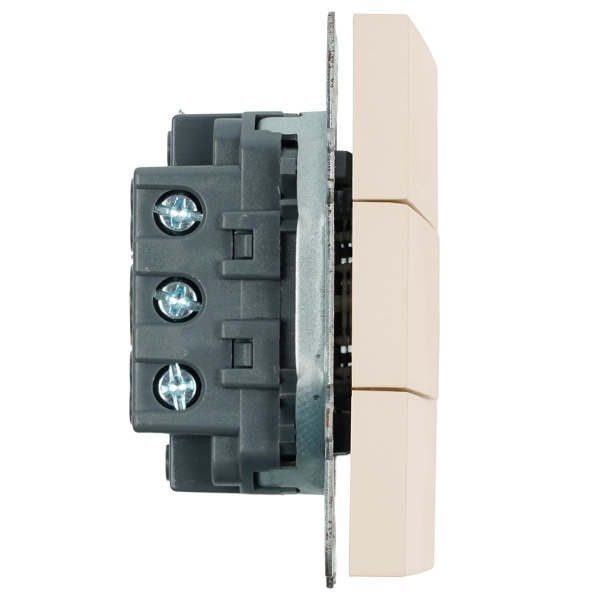 Выключатель 3-клавишный (механизм), Stekker, 250В, 10А Эмили, RSW10-5108-08, кашемир, soft touch 49896