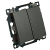 Переключатель двухклавишный Stekker Катрин графит GLS10-7107-06 49414