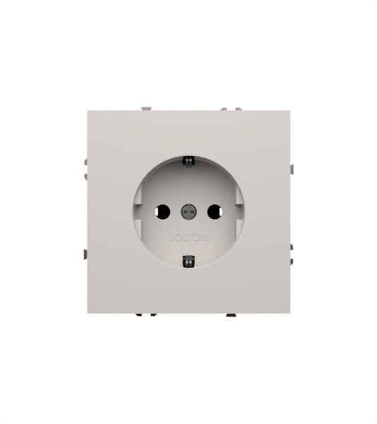 Розетка встраиваемая Voltum S70 с заземлением 16А, (белый матовый) VLS040102