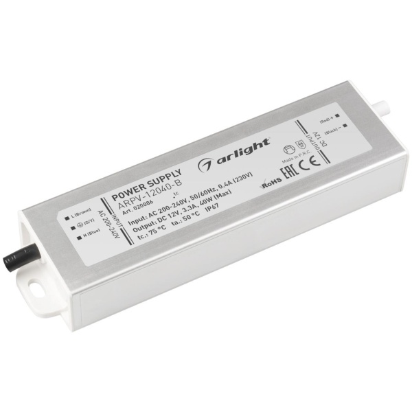 Блок питания Arlight ARPV-40B 12V 40W IP67 3,3A 020086
