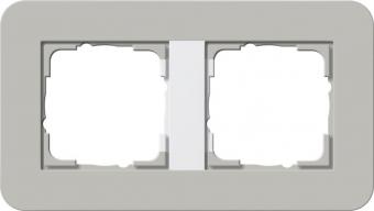 Рамка 2-постовая Gira E3 серый/белый глянцевый 0212412
