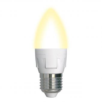 Лампа светодиодная диммируемая (UL-00004297) E27 7W 3000K матовая LED-C37 7W/3000K/E27/FR/DIM PLP01WH