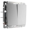 Выключатель двухклавишный Werkel (cеребряный рифленый) W1122009 4690389159626