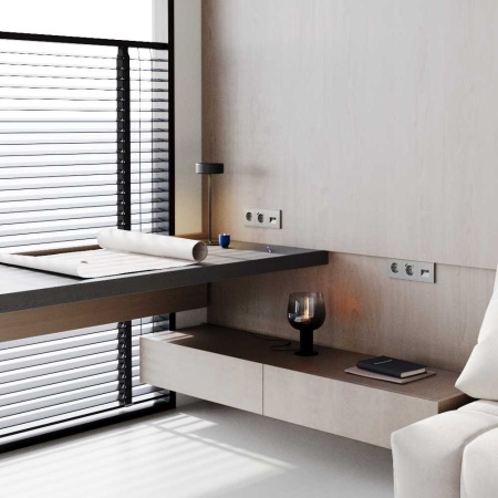 Розетка встраиваемая Voltum S70 с заземлением 16А, (шелк) VLS040104