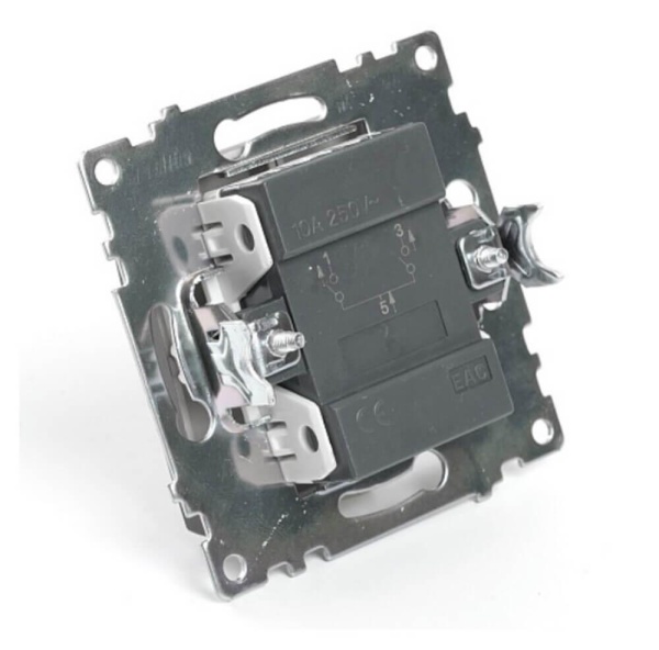 Выключатель двухклавишный Stekker Катрин шоколад GLS10-7104-04 49019