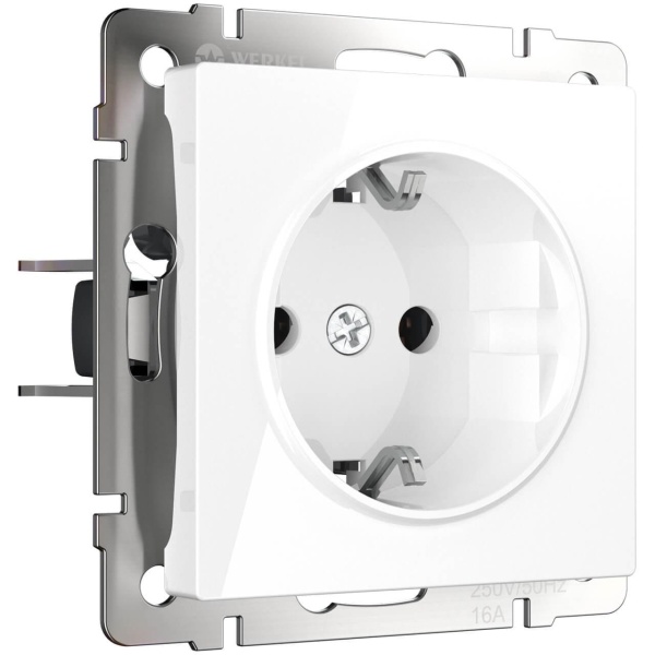 Розетка с заземлением и шторками Werkel белый W1171101 4690389155123 Розетка с заземлением и шторками Werkel белый W1171101 4690389155123