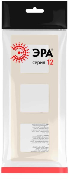 Рамка для розеток и выключателей ЭРА Серия 12 12-5203-02 на 3 поста, Классик, слоновая кость Б0067732