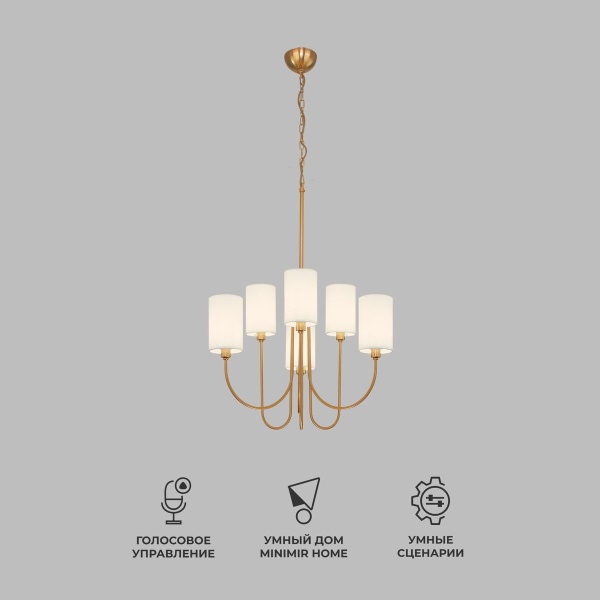 Подвесная люстра Eurosvet Abbey 60164/6 латунь Smart