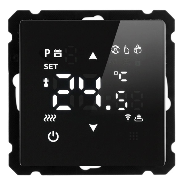 Терморегулятор Wi-Fi (механизм), Stekker, 250В, 3500Вт Катрин, GLS00-7119-05, черный 50375