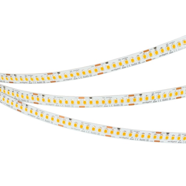 Светодиодная лента Arlight 20W/m 200Led/m 2835SMD теплый белый 5M UL-A200-10mm 24V Warm3500 037225