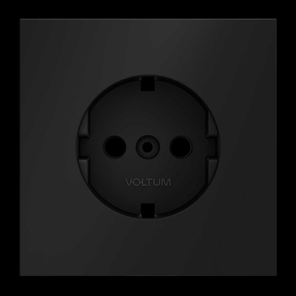 Накладка для розетки с заземлением S70 (черный матовый) Voltum VLS000608