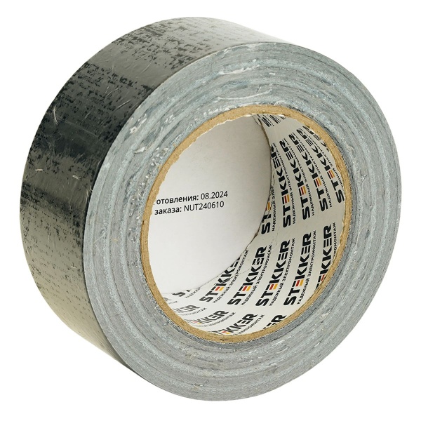 Армированная клейкая лента Stekker INTP4-02148-40 0,21*48 мм, 40м, на тканевой основе, черный 50083