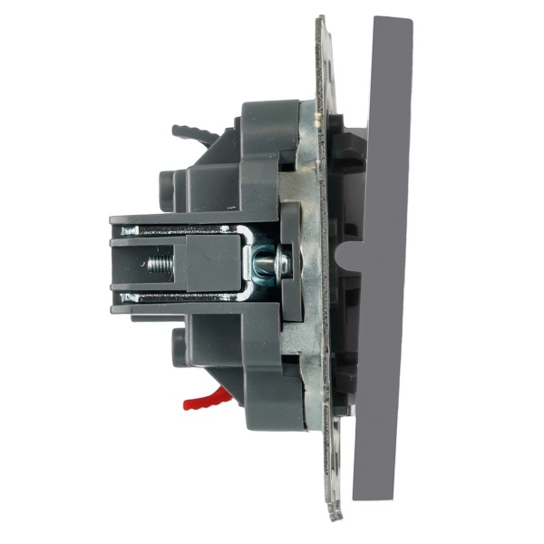 Выключатель 1-клавишный (механизм), СЗК, Stekker, 250В, 10А Эмили, RSW10-5103-10ZK, платиново-серый, soft touch 50238