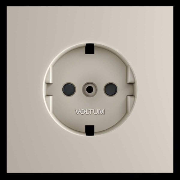 Накладка для розетки с заземлением и защитными шторками S70 (кашемир) Voltum VLS000703