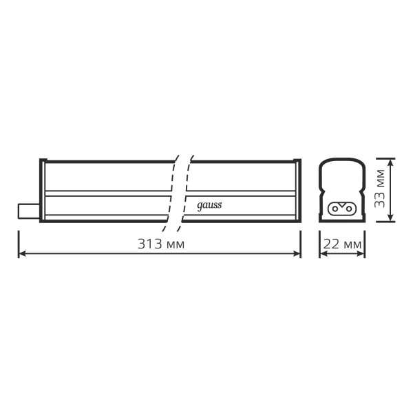 Линейный светодиодный светильник Gauss TL Basict 930411204 Линейный светодиодный светильник Gauss TL Basict 930411204