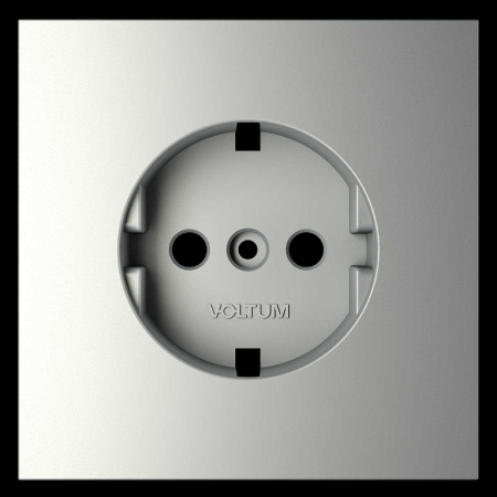 Накладка для розетки с заземлением S70 (сталь) Voltum VLS000605