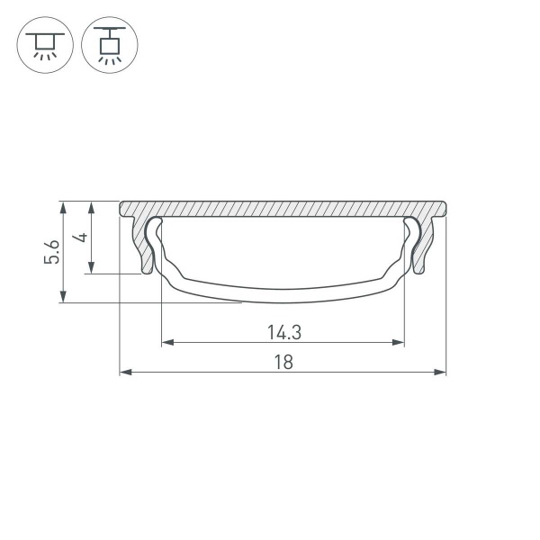 Профиль Arlight ARH-Bent-W18-2000 Anod Black 039588