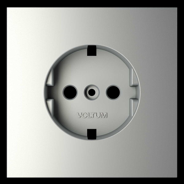 Накладка для розетки с заземлением S70 (сталь) Voltum VLS000605