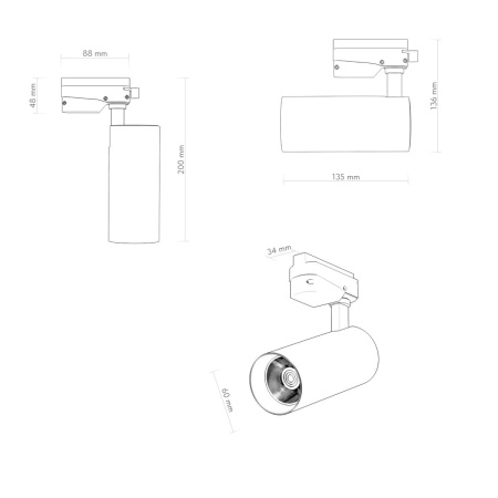 Трековый светильник Denkirs Solid Koper DK6451-BK