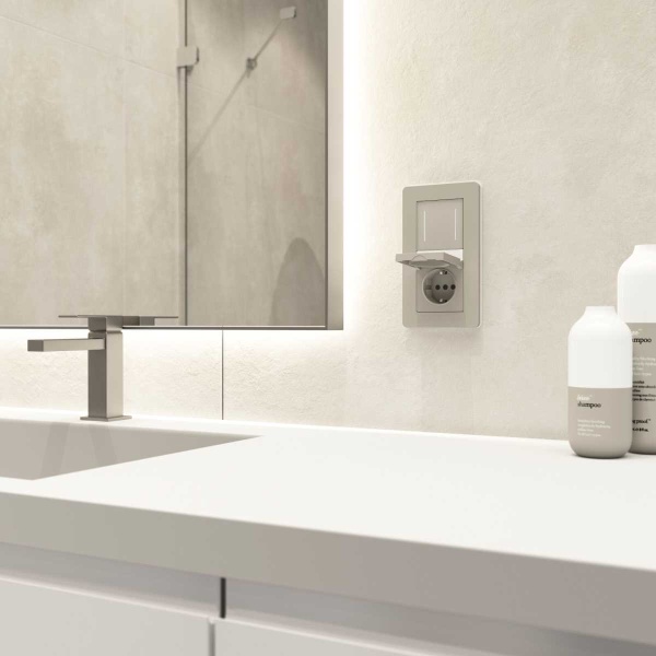 Сенсорный выключатель двухклавишный с подсветкой (дымчатый) W4522014/ a069763