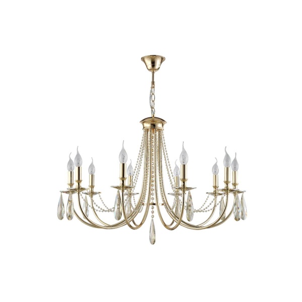 Подвесная люстра Crystal Lux Victoria SP10 Gold/Amber