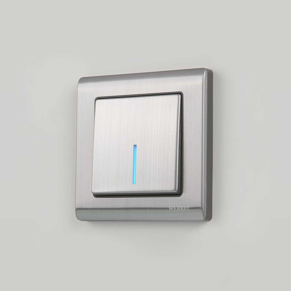 Выключатель Werkel одноклавишный проходной с подсветкой глянцевый никель W1112102 4690389157639