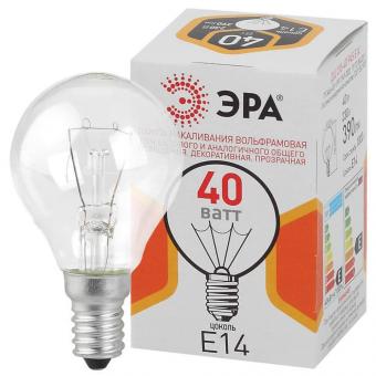 Лампа накаливания ЭРА E14 40W прозрачная ДШ 40-230-E14-CL
