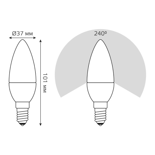 Лампа светодиодная Gauss E14 6.5W 4100К матовая 103101207