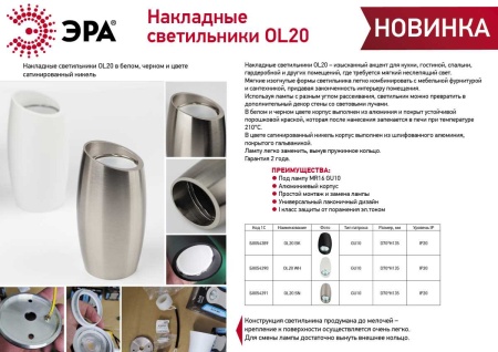 Настенно-потолочный светильник ЭРА OL20 BK Б0054389