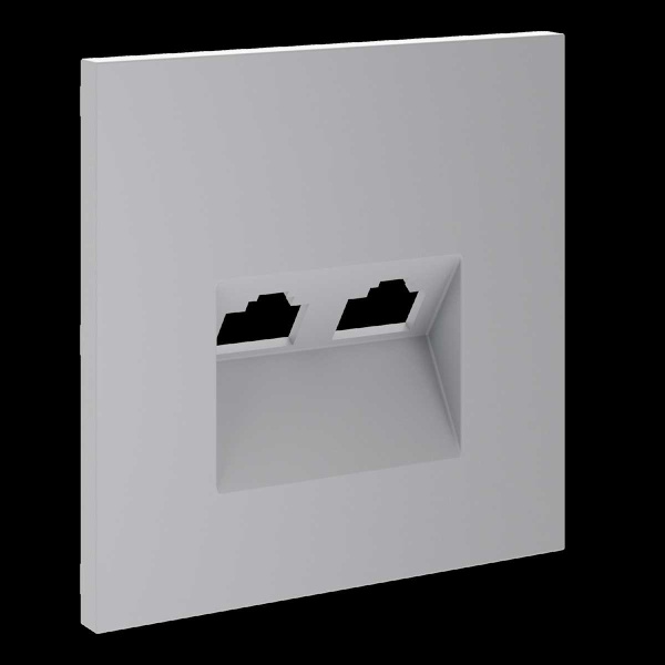 Накладка для розетки компьютерной двойной RJ45+RJ45 кат.6, S70 (серый) Voltum VLS001416