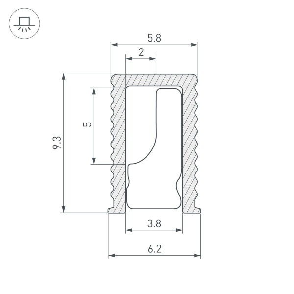 Профиль встраиваемый Arlight SL-Mini-6-H9-2000 Anod Black 044082