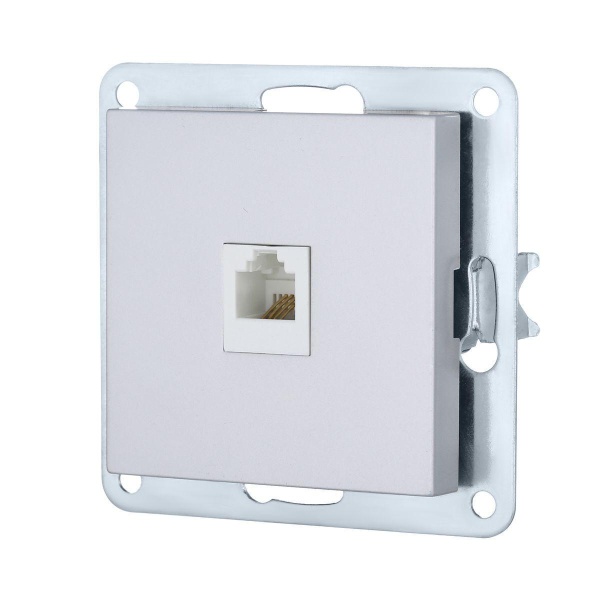 Розетка телефонная RJ-12 LK Studio LK80 серебристый металлик 845503-1 Розетка телефонная RJ-12 LK Studio LK80 серебристый металлик 845503-1
