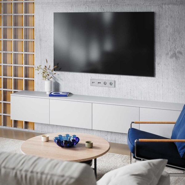 Накладка для розетки TV+RJ45 кат. 6, S70 (серый) Voltum VLS002716