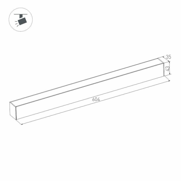Трековый светодиодный светильник для магнитного шинопровода Arlight Mag-Flat-45-L605-18W Warm3000 026952