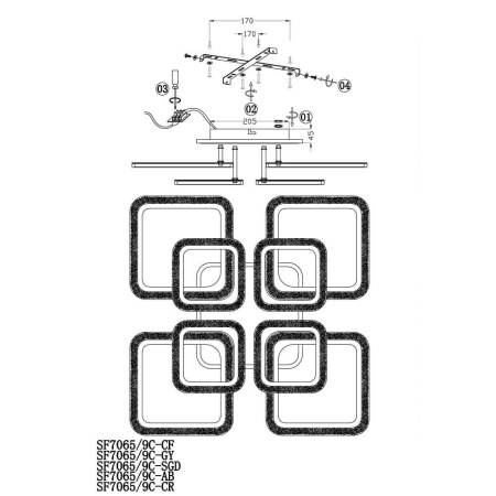 Потолочная люстра Seven Fires Vegejr SF7065/9C-AB-RGB