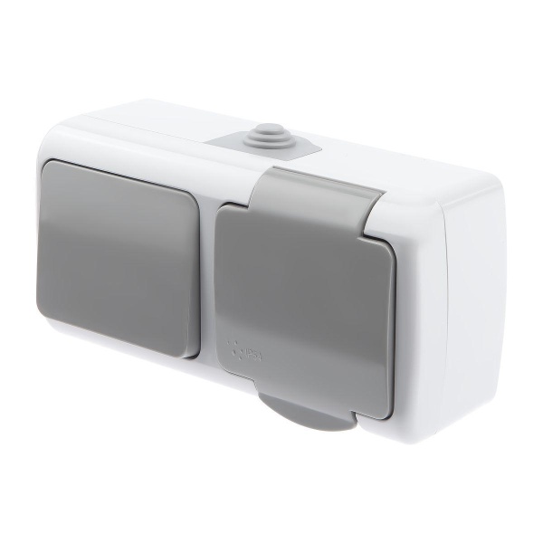 Блок розетка-выключатель ЭРА Intro Atlantic IP54 16/10A 250V с крышкой 5-701-03 Б0050947 Блок розетка-выключатель ЭРА Intro Atlantic IP54 16/10A 250V с крышкой 5-701-03 Б0050947