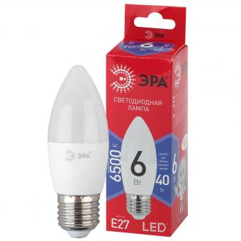 Лампа светодиодная ЭРА E27 6W 6500K матовая B35-6W-865-E27 R
