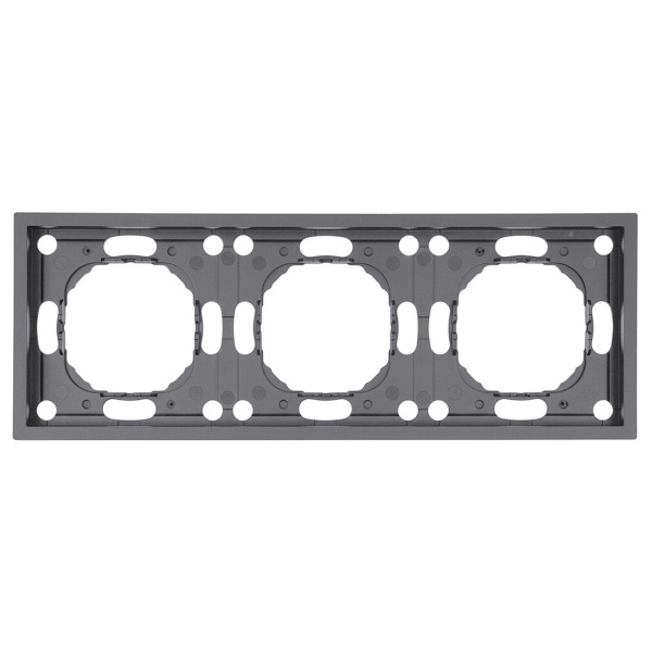 Рамка STEKKER, PFR00-5003-10  3-местная, серия Эмили, платиново-серый, soft touch 49964