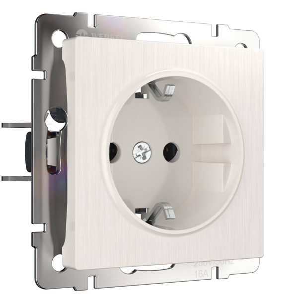 Розетка с заземлением и шторками Werkel перламутровый рифленый W1171113 4690389161032 Розетка с заземлением и шторками Werkel перламутровый рифленый W1171113 4690389161032
