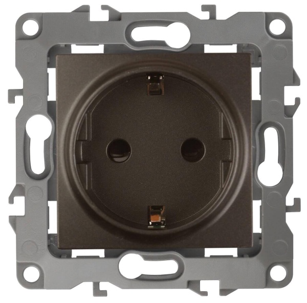 Розетка ЭРА 12 2P E Schuko со шторками 16A 250V 12-2102-13 Б0019324 Розетка ЭРА 12 2P E Schuko со шторками 16A 250V 12-2102-13 Б0019324