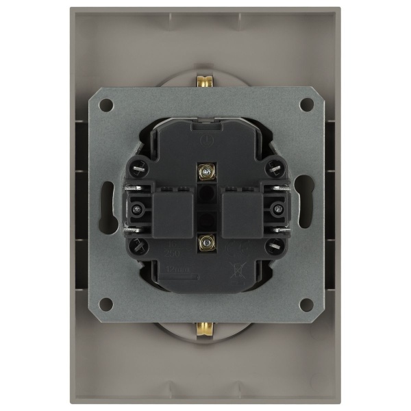 Розетка ЭРА Arktik 16-2107-07 без заземления двойная 2X2P 16А-250В титан Б0071687
