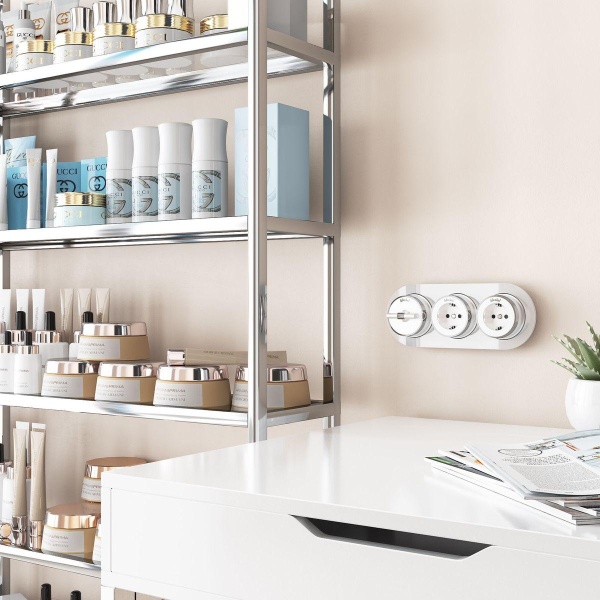 Розетка с заземлением Werkel Vintage белый матовый/хром W5871050 4690389174698 Розетка с заземлением Werkel Vintage белый матовый/хром W5871050 4690389174698