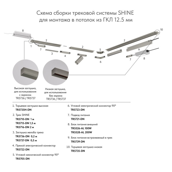 Заглушка торцевая Denkirs Shine Base (2 шт.) TR5735-DN