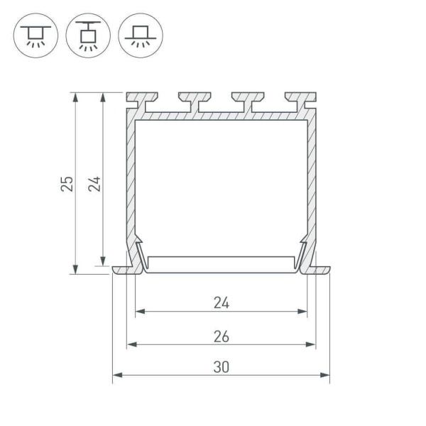 Профиль Arlight PLS-LOCK-H25-FS-2000 ANOD 016446